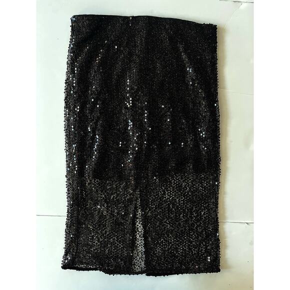 J Crew Collection Sequin Sheer Midi Skirt Women 4 Black Whimsigoth Disco Coquet - Picture 1 of 8